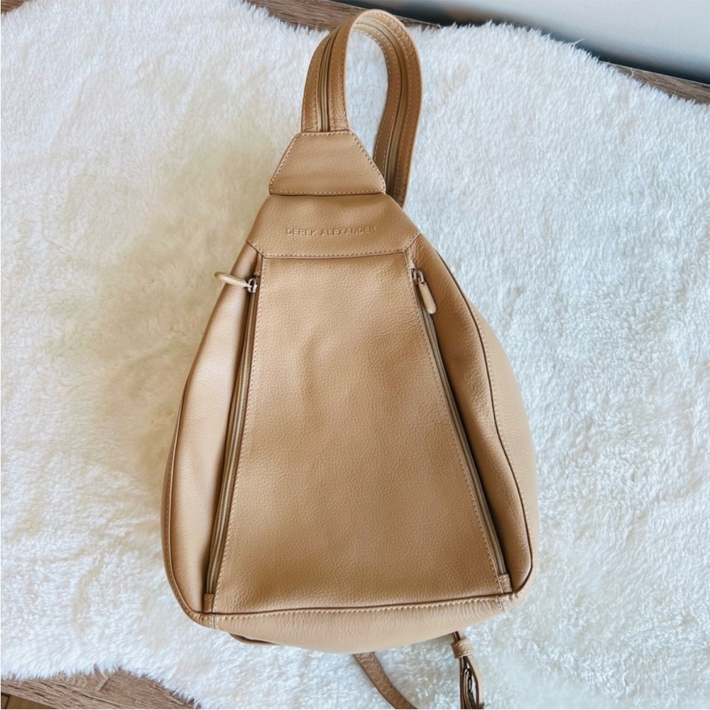 Derek Alexander Tan Leather Backpack Sling - Picture 2 of 6
